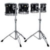 Konserttom-Tomtrommer Ludwig LECTD62TRG, Double Head High Range m/Stativer, Black Cortex