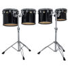 Konserttom-Tomtrommer Ludwig LECTS04TRG, Single Head Mid Range m/Stativer, Black Cortex