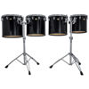 Konserttom-Tomtrommer Ludwig LECTS36TRG, Single Head Low Range m/Stativer, Black Cortex