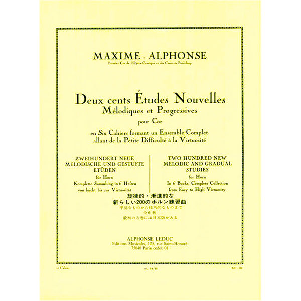 Maxime-Alphonse: 200 Etudes Nouvelles Vol.2 - 40 Etudes Tres Faciles (Horn)