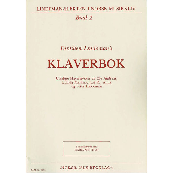 Klaverbok Bind 2, Lindemans Familien. Piano