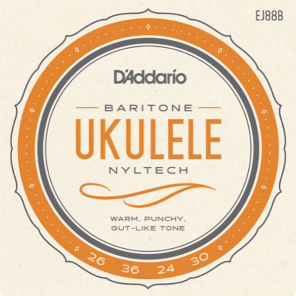 Ukulelestrenger D'Addario EJ88 Baritone, Nyltech