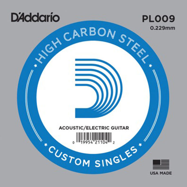 Gitarstreng Elektrisk/Akustisk D'Addario 010 Plain Steel