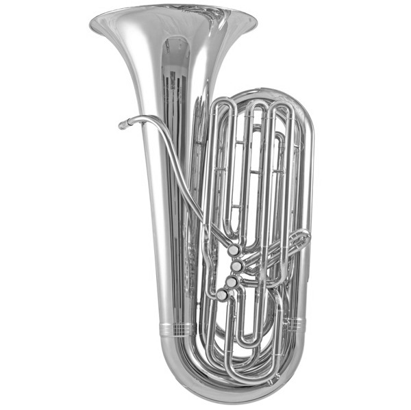 Tuba Bb JP179B 4v. front. Forsølvet
