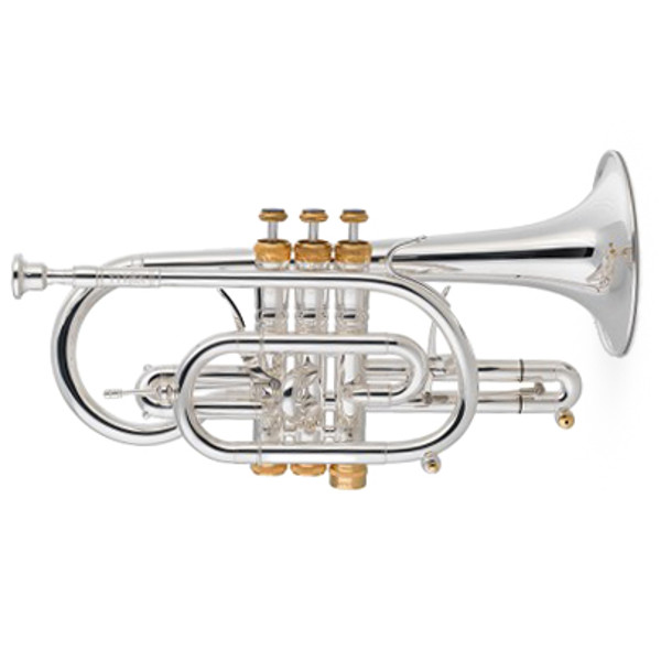 Kornett Bb Stomvi Titan Gold Brass Bell Silverplated (incl. Dynasound valve guide, Valve Clappers Bottom Cap Clappers)