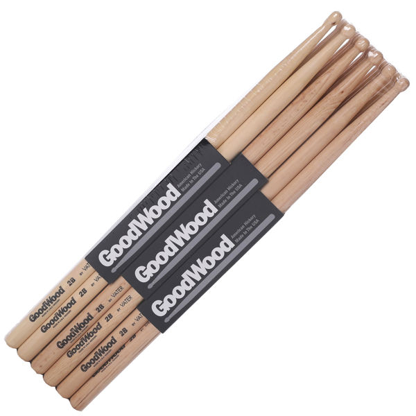 Trommestikker Goodwood 2B, GW2BW, Hickory, Wood Tip, 12 Par