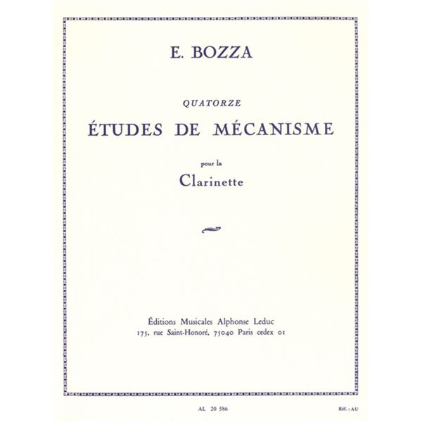 14 Etudes de Mecanisme Clarinette. Eugene Bozza