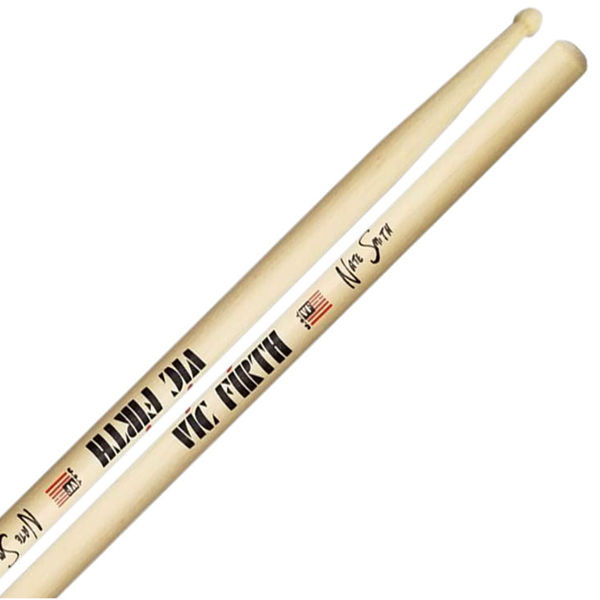 Trommestikker Vic Firth Signature Nate Smith SNS, White Hickory, Wood Tip