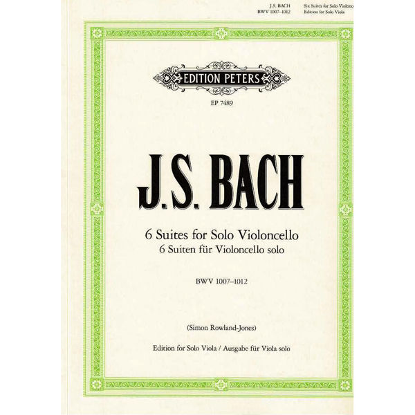 Six Cello Suites BWV 1007-1012 arr for Viola. Johann Sebastian Bach