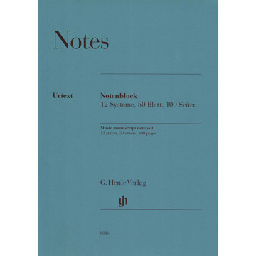 Noteblokk 12 staver - 50 ark - 100 sider - A4