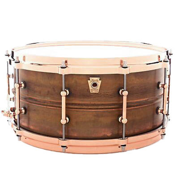 Skarptromme Ludwig Copperphonic LC663TC, Raw Patina Shell, 14x6,5, Tube Lugs, Copper Hwd