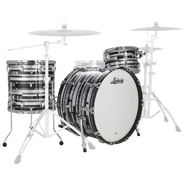 Slagverk Ludwig Classic Maple Pro Beat 24 Shell Pack, m/Atlas Mount, Digital Sparkle