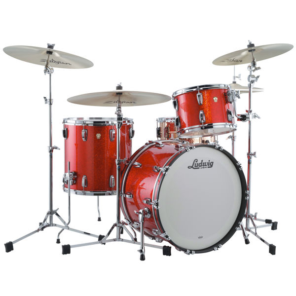 Slagverk Ludwig Classic Maple Fab 22 Shell Pack, m/Atlas Mount, Orange Glitter