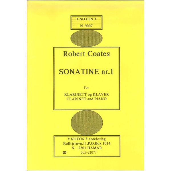Sonatine Nr. 1, Robert Coates. Klarinett og Piano
