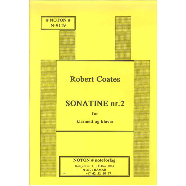 Sonatine Nr. 2, Robert Coates. Klarinett og Piano