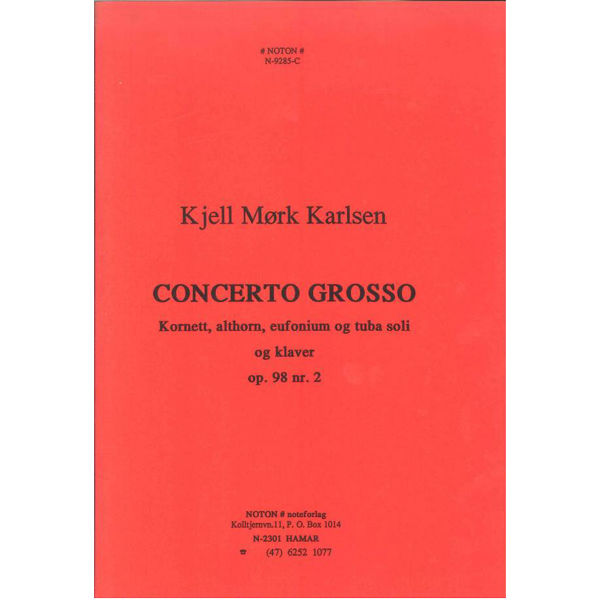 Concerto Grosso, Kjell Mørk Karlsen - Korn.Althr.,Baryto
