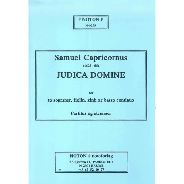 Judica Domine, Samuel Capricornus. 2 Sopraner, Fiolin, Zink (cornetto) og BS