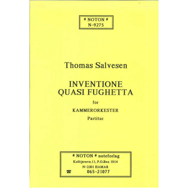 Inventione Quasi Fughetta, Thomas Salvesen. Kammerorkester