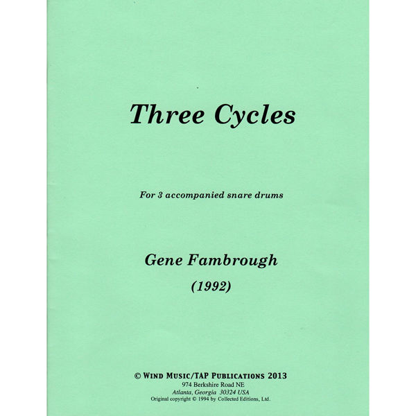 Three Cycles, 3 accompanied Snare Drum Solos, Gene Fambrough