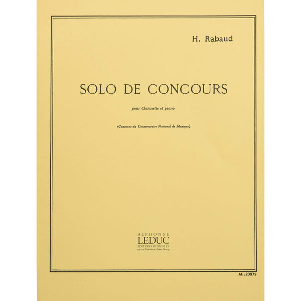 Solo de Concours pour Clarinette et Piano, Henri Rabaud