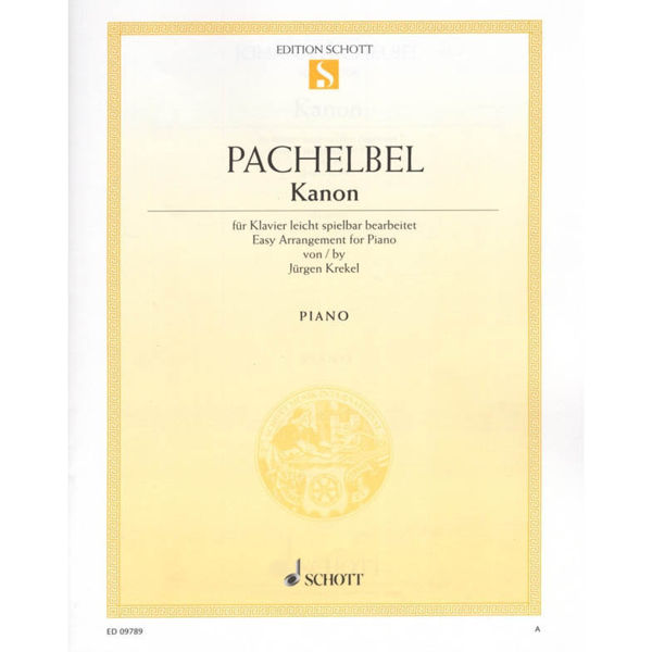 Canon in D,  Johann Pachelbel. Easy Piano