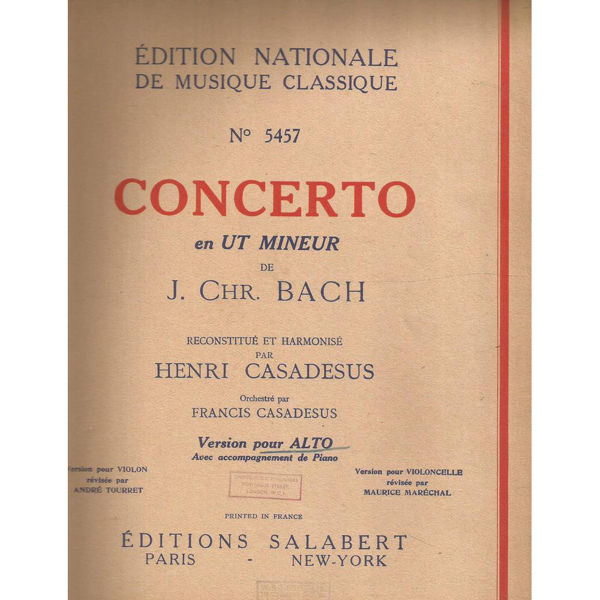 Concerto en Ut mineur, J.Chr. Bach - Piano
