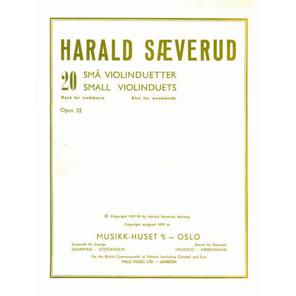 20 Små Fiolinduetter, Harald Sæverud - 2 Fioliner 