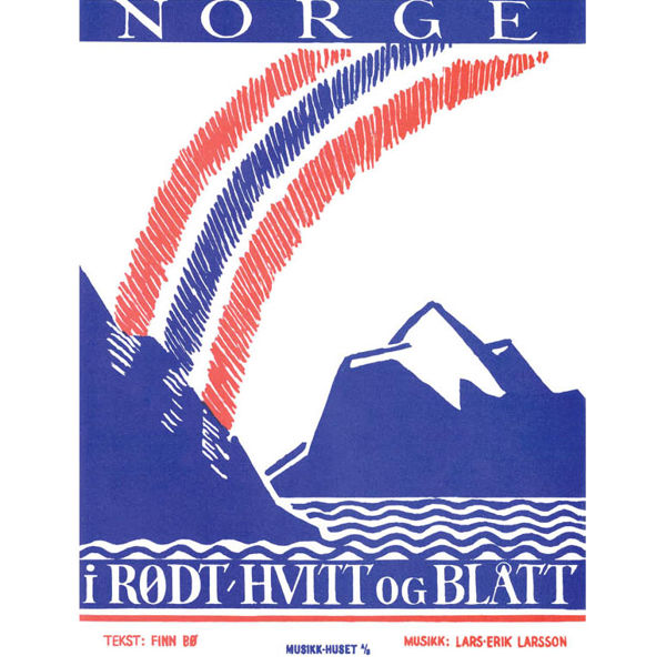 Norge i Rødt, Hvitt og Blått - Lars-Erik Larsson. Piano med sangtekst