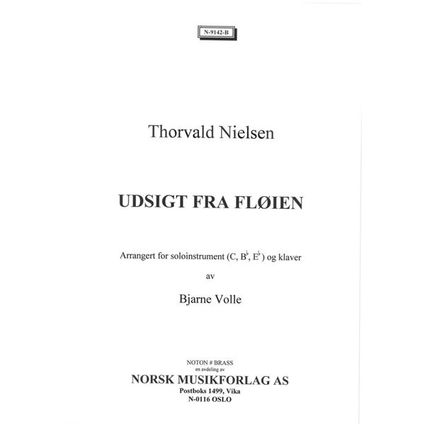 Udsigt Fra Fløien, Thorvald Nielsen arr Bjarne Volle - Soloinstrument C, Bb, Eb, og Piano
