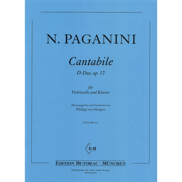 Cantabile op. 17 for Violoncello and Piano. Niccolo Paganini