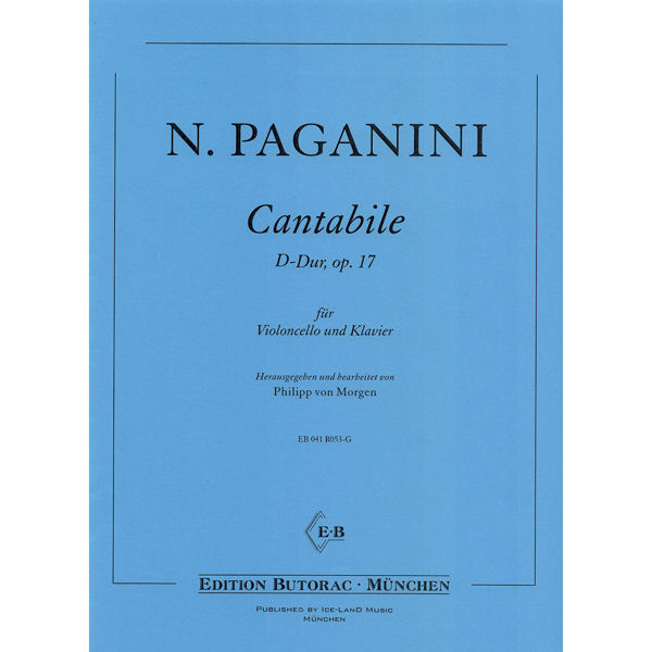 Cantabile op. 17 for Violoncello and Piano. Niccolo Paganini