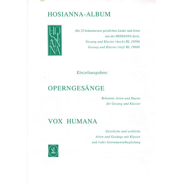 Hosianna Nr. 162 - Voice and Piano