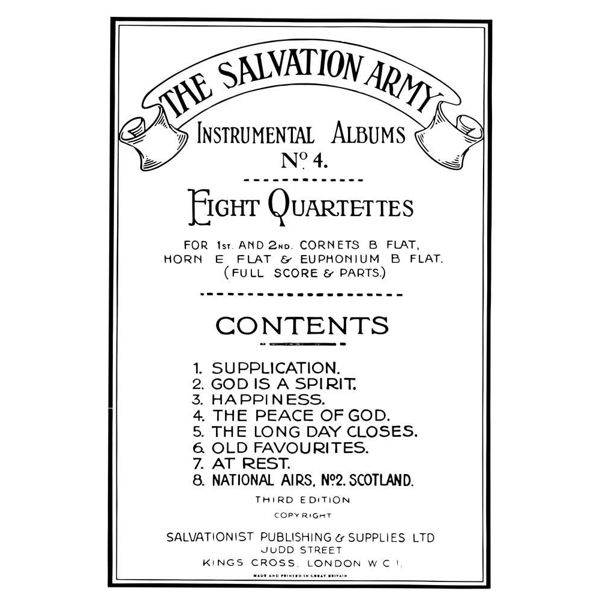 Salvation Army Instrumental Album No.4 - Eight Quartettes