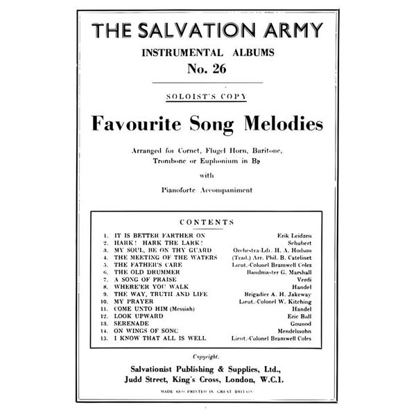 Salvation Army Instrumental Album No.26 - Favourite Song Melodies