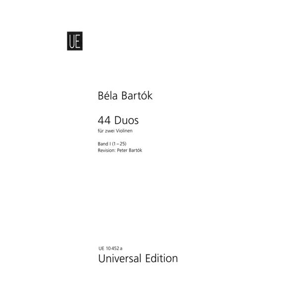 44 duos, vol 1. Fiolin. Bela Bartok