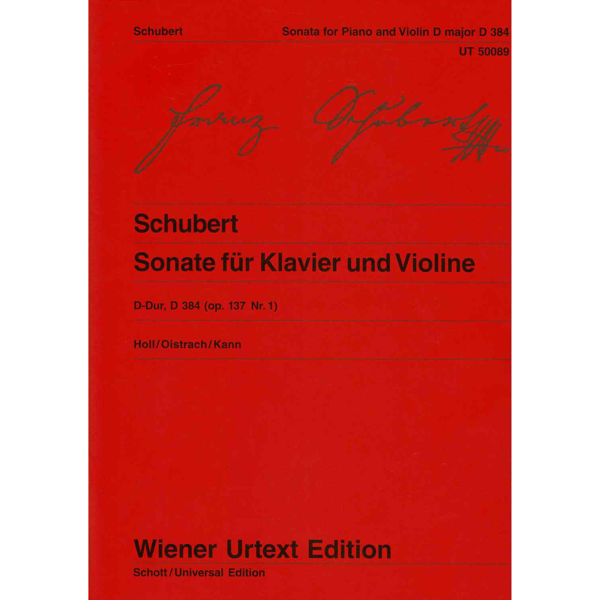 Sonata (Sonatina) D Major opus 137-1 Violin and Piano Franz Schubert