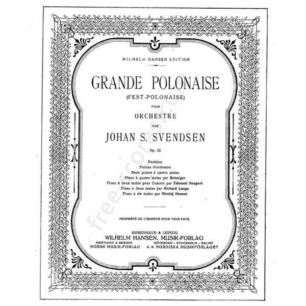 Johan Svendsen: Festpolonaise Op.12 Six Hands Piano