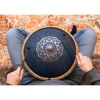 Steel Tongue Drum Meinl Sonic Energy OSTD2NBE, Octave Steel Tongue Drum, Navy Blue, Engraved Floral Pattern