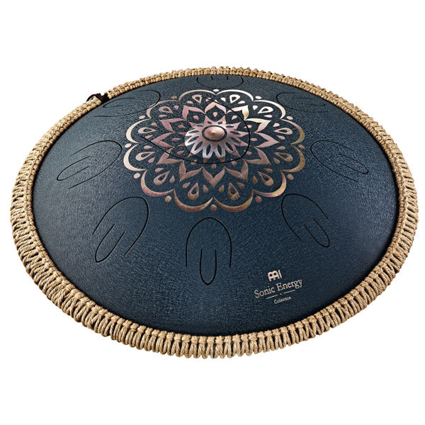 Bilde av Steel Tongue Drum Meinl Sonic Energy Octave OSTD2NBE, D-Amara, Navy Blue, Engraved Floral Pattern, 16