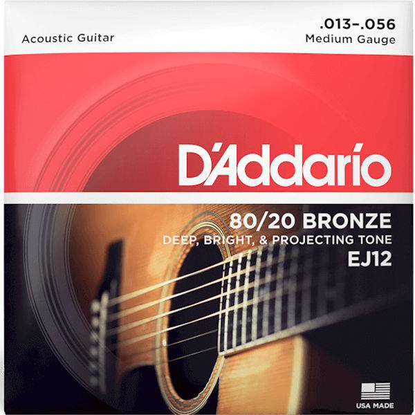 Gitarstrenger Akustisk D'Addario EJ12 Medium Bronze .013-.056