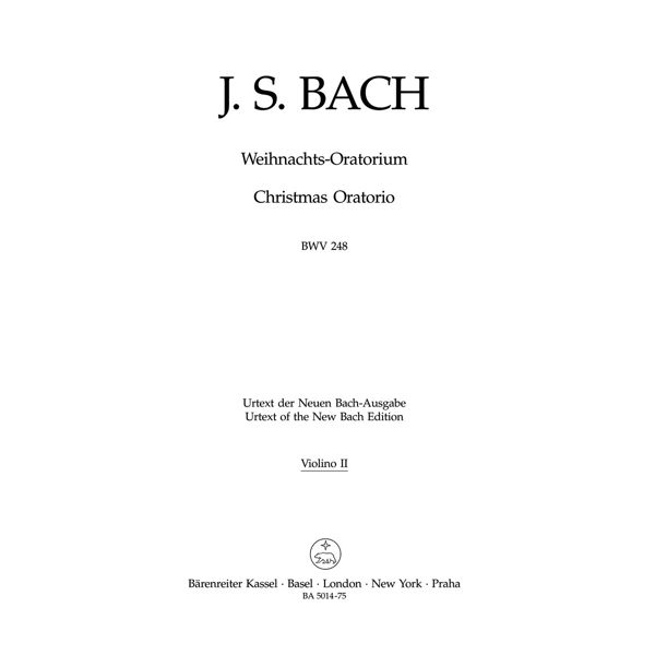 Christmas Oratorio BWV 248, Johann Sebastian Bach. Violin 2 Part