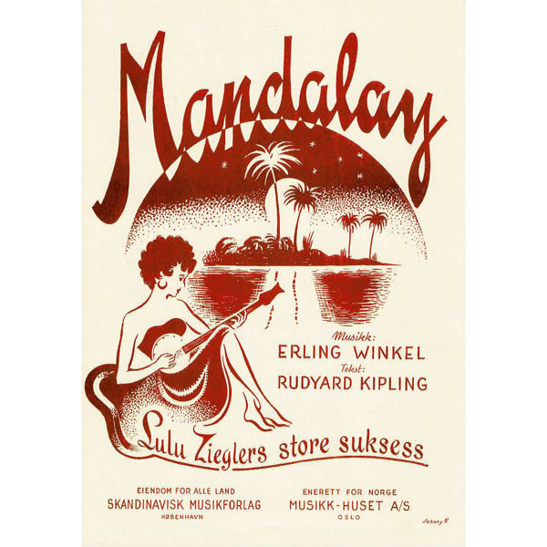 Mandalay, Winkel/Møller Kipling - Piano og Tekst