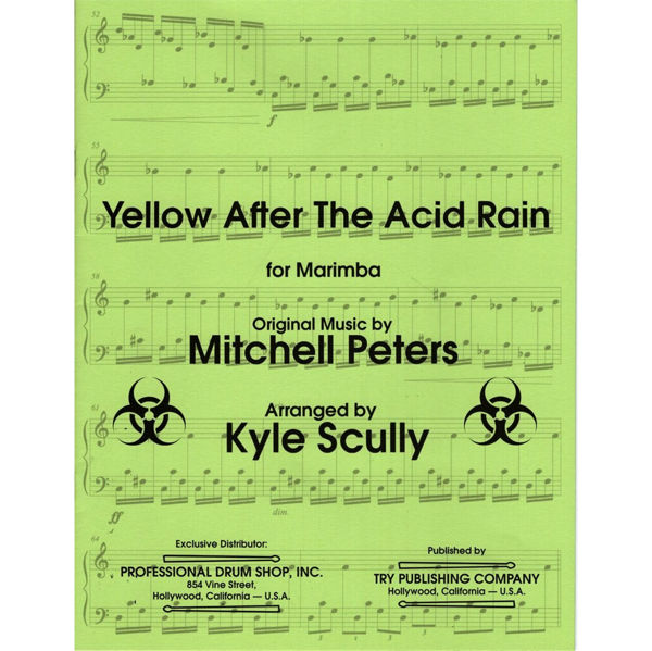 Yellow After the Acid Rain, Mitchell Peters arr. Kyle Scully. Marimba