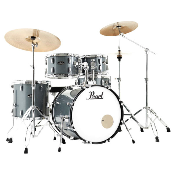 Slagverk Pearl Roadshow RS585BC/C706, 18 m/Stativer, Cymbaler og Stol, Chrome Hwd, Charcoal Metallic