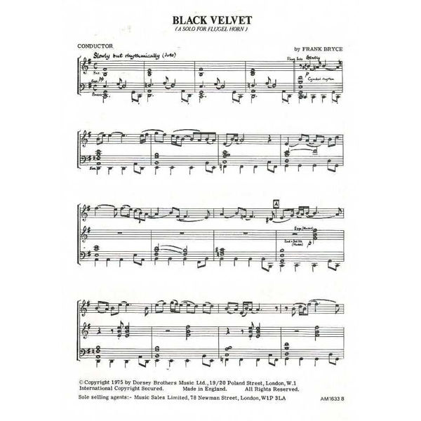 Black Velvet (Frank Bryce). Flugel solo with Brass Band