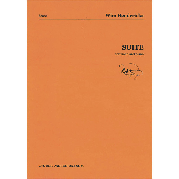 Suite for Violin and Piano, Wim Henderickx. Score