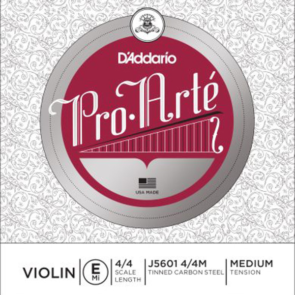 Fiolinstreng D'Addario Orchestral Pro-Arte 1E Medium, Nylon/Tinned Carbon Steel