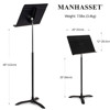 Notestativ Manhasset #48CA Symphony Concertino Stand, Black, Trinnløs, Low
