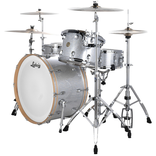 Slagverk Ludwig Continental LCO5044S, 24 Pro Beat Plus Shell Pack, Silver Sparkle