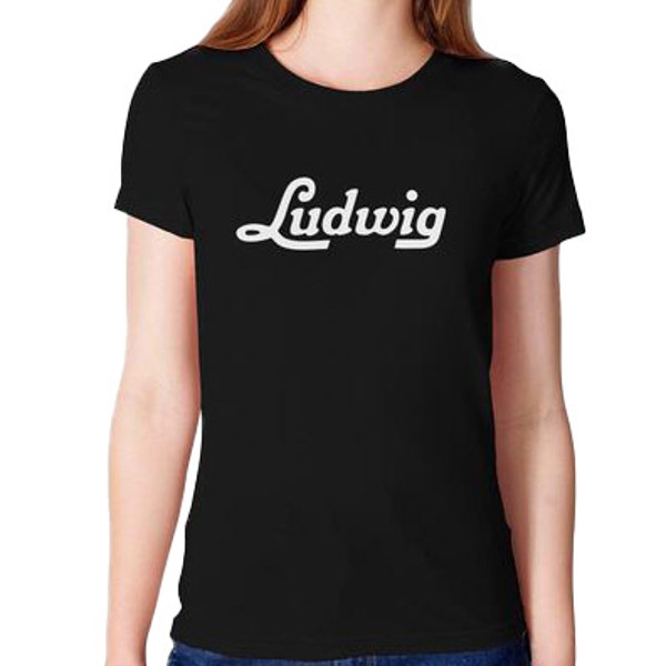 Polo Shirt Ludwig LUDPOLO8, Womens Polo, Black, Script Logo, Size 8